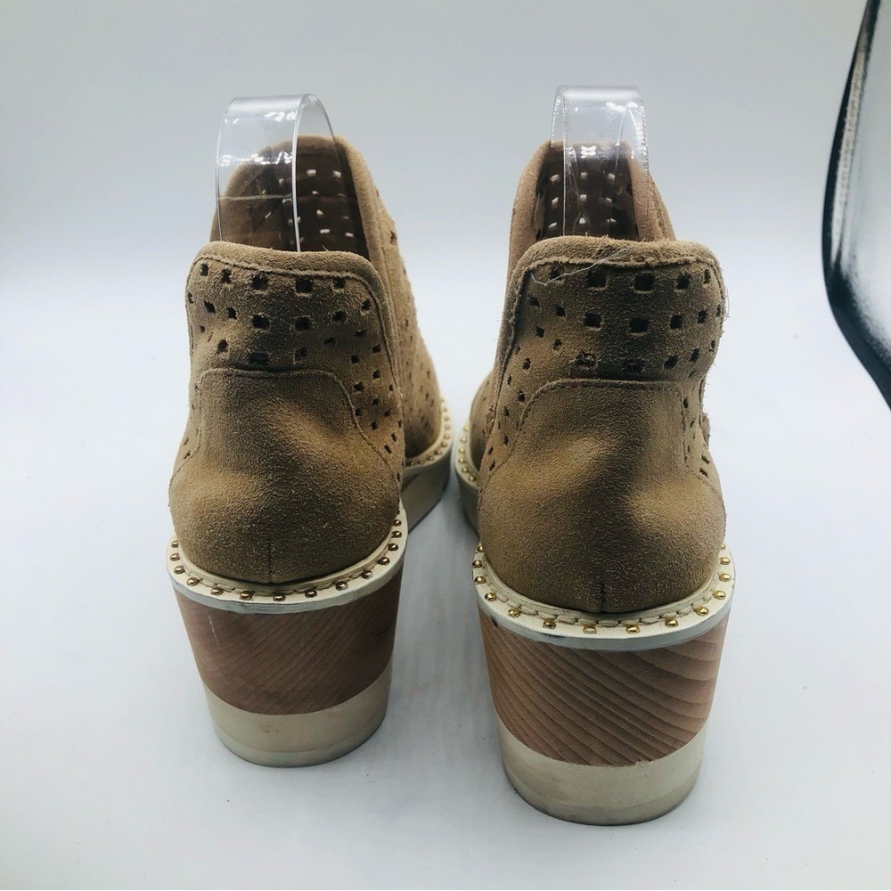Cecelia‎ Warm Sand Suede Laser-cut Booties Size 6.5 - Picture 4 of 11
